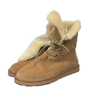 au&mu Australia aumu lace up shearling fur boot